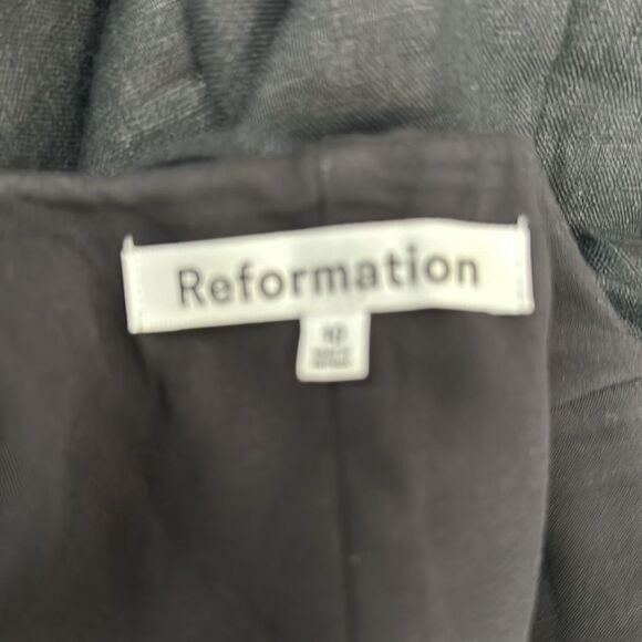 Reformation Amorette 100% Linen Dress Low Back Black size 10 - Picture 11 of 11